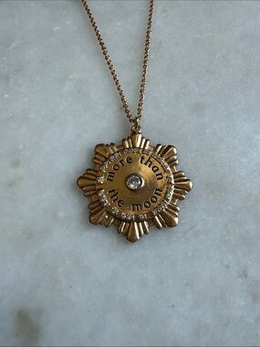 NWT Anthropologie “More Than the Moon” Gold Pendant Necklace
